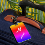Étiquette À Bagage Nom du monogramme Balise de bagage avec couleur ar<br><div class="desc">Belle Marque de couleurs arc-en-ciel avec lettre et nom personnalisés - Votre lettre - Nom / Texte !</div>