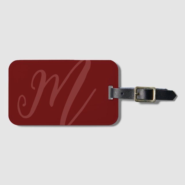 Étiquette À Bagage Nom du monogramme de script personnalisé Initiales (Devant Horizontal)