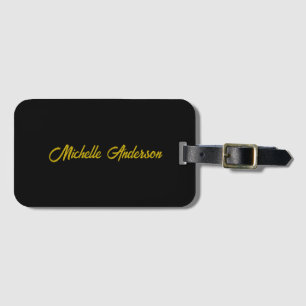 Étiquette À Bagage Nom écrit à la main minimaliste moderne de couleur