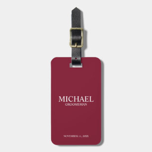 Étiquette À Bagage Nom et monogramme du Groomsman personnalisé