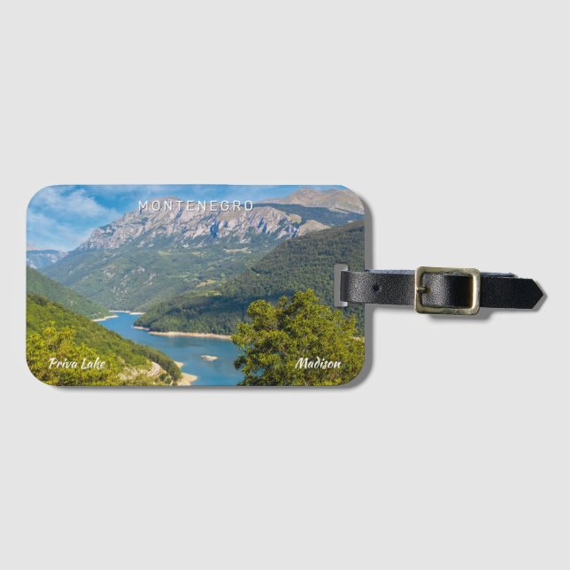 Étiquette À Bagage Nom et texte personnalisés Monténégro (Devant Horizontal)