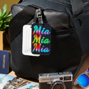 Étiquette À Bagage Nom Mia