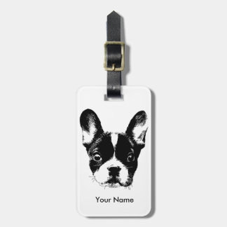 Étiquette À Bagage Nom mignon de coutume de visage de chien de
