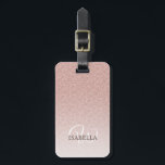 Étiquette À Bagage Nom Ombre de Parties scintillant rose personnalisé<br><div class="desc">Design chic de parties scintillant faux rose à l'effet sombre, la parties scintillant rose se détache sur un arrière - plan blanc. Vous pouvez personnaliser cette étiquette élégante avec votre nom, monogramme et informations de contact ou autre texte. Si vous avez besoin d'aide ou de produits correspondants, veuillez nous contacter...</div>