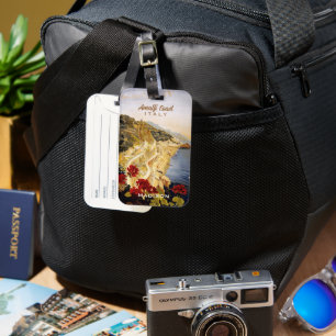 Étiquette À Bagage Nom personnalisé Amalfi Italie