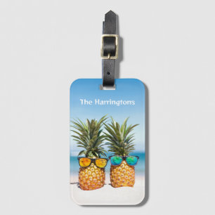 Étiquette À Bagage Nom personnalisé Ananas de plage