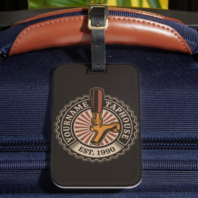 Étiquette À Bagage NOM Personnalisé Artisanat Bière Taphouse Brasseri (Insitu Rectoal 2)
