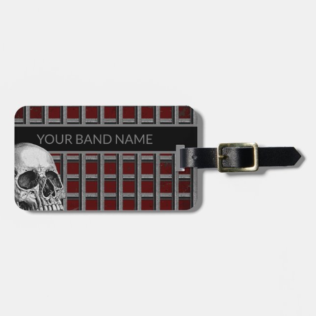 Étiquette À Bagage Nom personnalisé Bande Merch Rock & Roll Metal Sku (Devant horizontal)