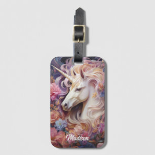 Étiquette À Bagage Nom personnalisé belle licorne