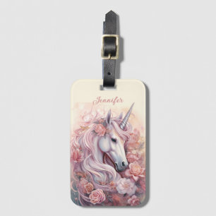 Étiquette À Bagage Nom personnalisé belle licorne