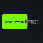 Étiquette À Bagage Nom personnalisé Bright Fluorescent Neon Green<br><div class="desc">Portes-valises personnalisées Fluorescent Vert Neon personnalisées Customisez avec votre nom ou message de votre choix</div>