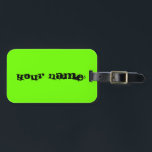 Étiquette À Bagage Nom personnalisé Bright Fluorescent Neon Green Tr<br><div class="desc">Portes-valises personnalisées Fluorescent Vert Neon personnalisées Customisez avec votre nom ou message de votre choix</div>