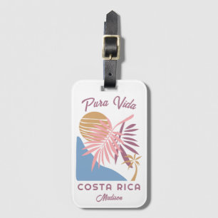 Étiquette À Bagage Nom personnalisé Costa Rica Moto Pura Vida