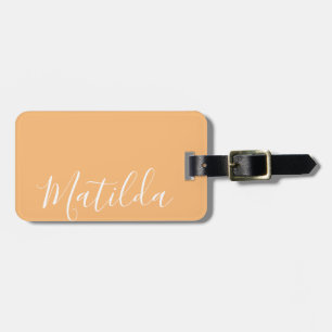 Étiquette À Bagage Nom personnalisé de couleur unie simple