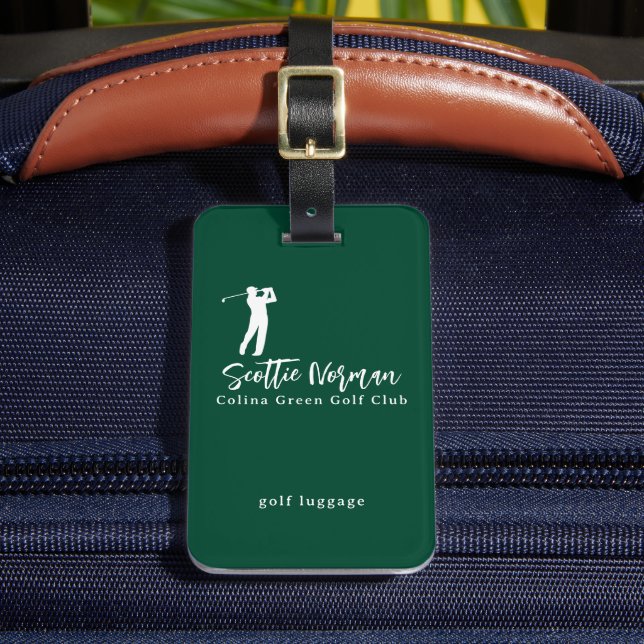 Étiquette À Bagage Nom personnalisé de golfeurs verts  (Insitu Rectoal 2)