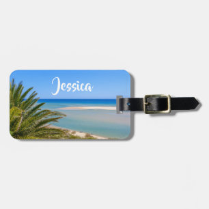 Étiquette À Bagage Nom personnalisé de la plage et du paysage marin