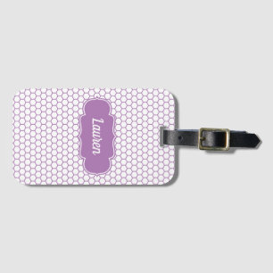Étiquette À Bagage Nom personnalisé de peigne jaune violet