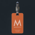 Étiquette À Bagage Nom personnalisé et monogramme| Minimaliste modern<br><div class="desc">Disponible ici :http://www.zazzle.com/produkto</div>