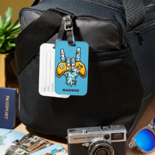 Étiquette À Bagage Nom personnalisé Gamer Zombie