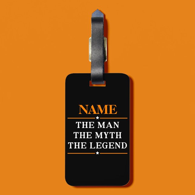 Étiquette À Bagage Nom Personnalisé L'Homme Le Mythe La Légende (Créateur téléchargé)