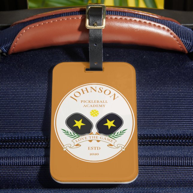Étiquette À Bagage Nom personnalisé Logo Pickleball (Insitu Rectoal 2)