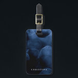 Étiquette À Bagage Nom personnalisé Marine personnalisée Bleu moderne<br><div class="desc">Nom personnalisé Marine personnalisée Bleu moderne luxe moderne</div>