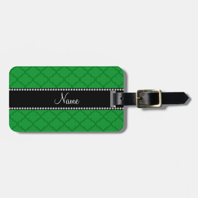 Étiquette À Bagage Nom personnalisé Marocain vert (Devant horizontal)