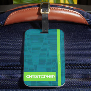 Étiquette À Bagage Nom personnalisé moderne