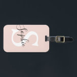 Étiquette À Bagage Nom personnalisé moderne Monogram Pastel Rose<br><div class="desc">Nom personnalisé moderne Monogram Pastel Rose</div>