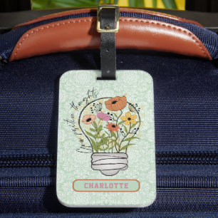 Étiquette À Bagage Nom personnalisé Pensées positives Inspiration