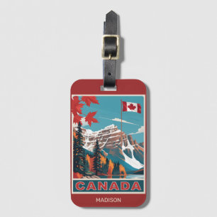 Étiquette À Bagage Nom personnalisé Poster de voyage Canada