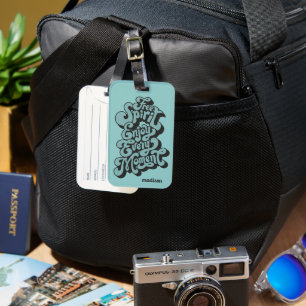 Étiquette À Bagage Nom personnalisé Rétro "Esprit libre"
