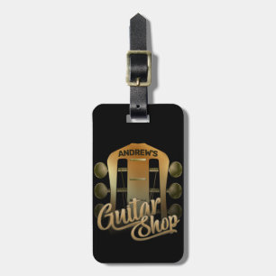 Étiquette À Bagage NOM personnalisé Rock Music Guitare Shop Musicien