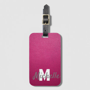 Étiquette À Bagage Nom personnalisé rose rose
