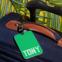 Nom personnalisé Solide Apple Green Monogramme