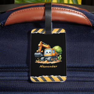 Étiquette À Bagage Nom personnalisé Véhicules de construction Baby Bo