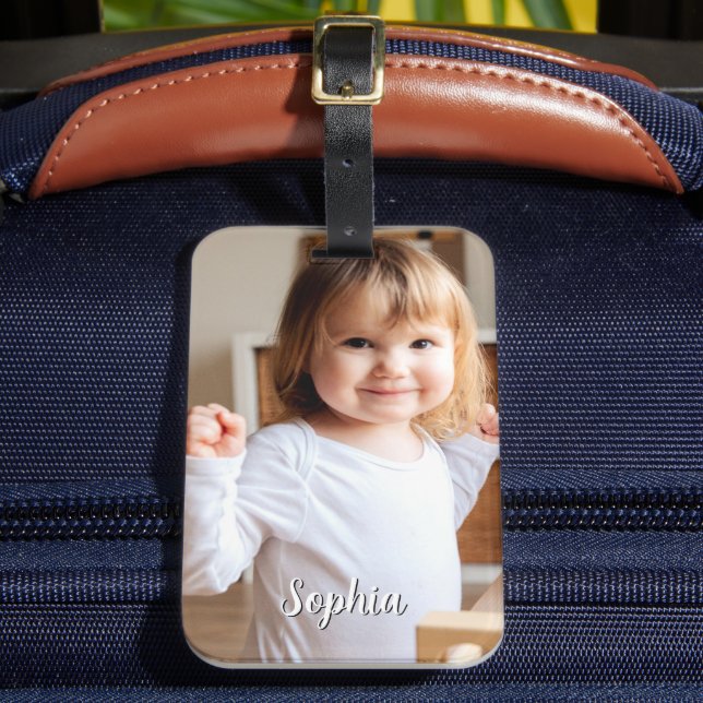 Étiquette À Bagage Nom photo et script de votre enfant (Insitu Rectoal 2)