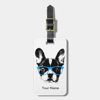 Étiquette À Bagage Nom ringard de coutume de chien de bouledogue