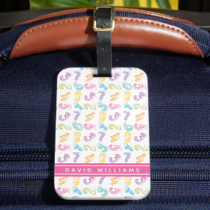 Étiquette À Bagage Noms colorés mignons Motifs Enfants Nom personnali