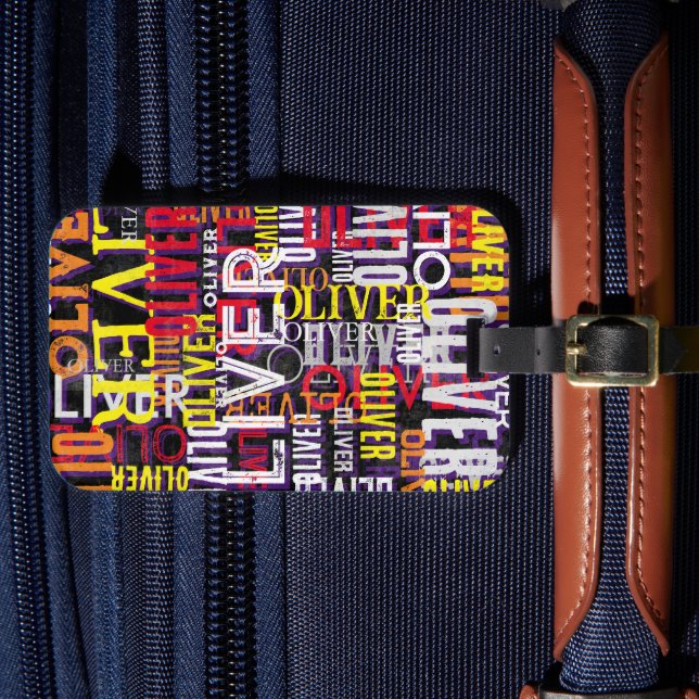 Étiquette À Bagage Noms de couleurs personnalisées désorganisés répli (Insitu Rectoal 4)