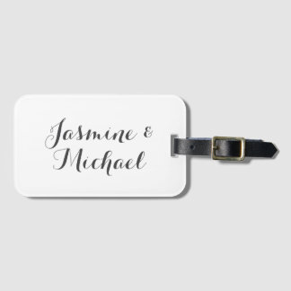 Étiquette À Bagage Noms de couple de calligraphie chic adorables