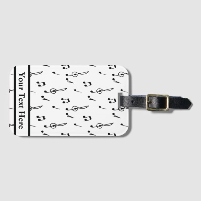 Étiquette À Bagage note de musique Motif Musique Thème Treble Clef (Devant Horizontal)