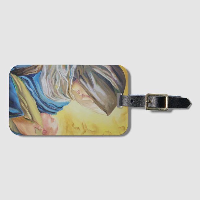 Étiquette À Bagage Notre Dame du Silence tenant le bébé Jésus (Devant Horizontal)