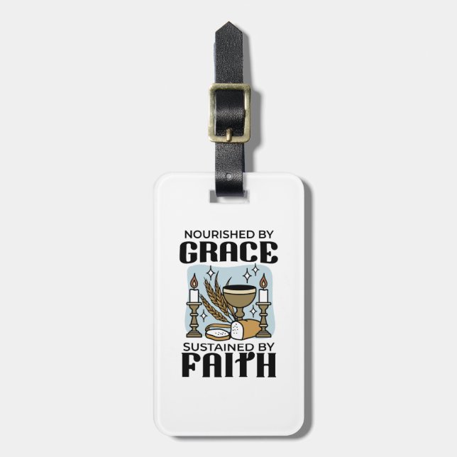 Étiquette À Bagage Nourished by Grace, Sustained by Faith Design (Devant Vertical)