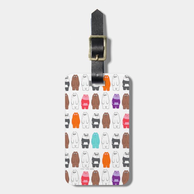 Étiquette À Bagage Nous Ours nu Motif d'ours coloré (Devant Vertical)