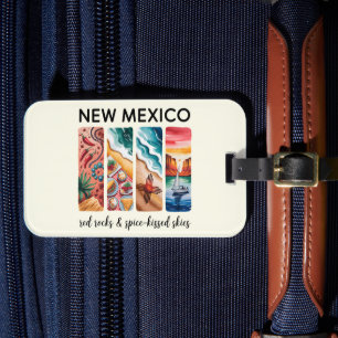 Étiquette À Bagage Nouveau-Mexique - Roches rouges et ciels épicés