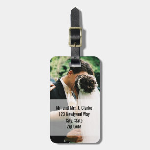 Étiquette À Bagage Nouveaux mariés épousant les étiquettes de bagage
