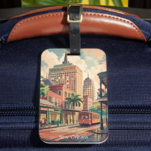 Étiquette À Bagage Nouvelle-Orléans Louisiane Vintage voyage de peint