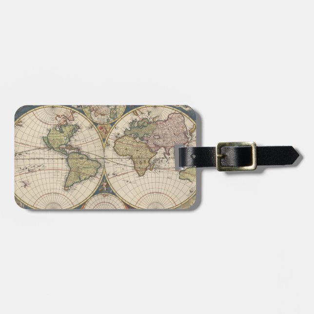 Étiquette À Bagage Novissima Totius Terrarum Orbis Tabula (Devant horizontal)