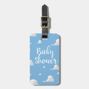 Étiquette À Bagage Nuage Blanc Gonflé Baby Shower